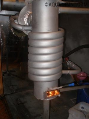 Печка на отработке с водяным контуром