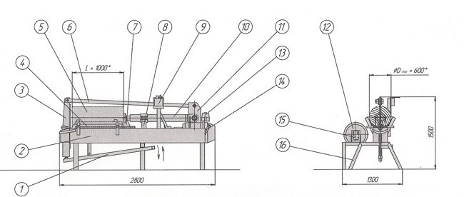 Схема реечного дровокола
